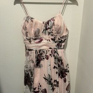 Pear Culture Metallic Floral Print Mini Dress Size 5